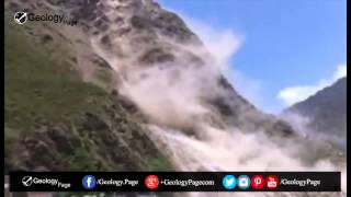 Landslide triggered by powerful Nepal Earthquake, April 2015