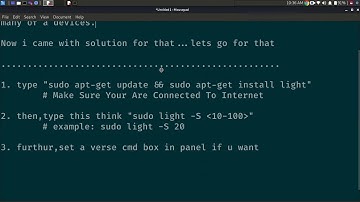 kali linux brightness control issue | solved | light