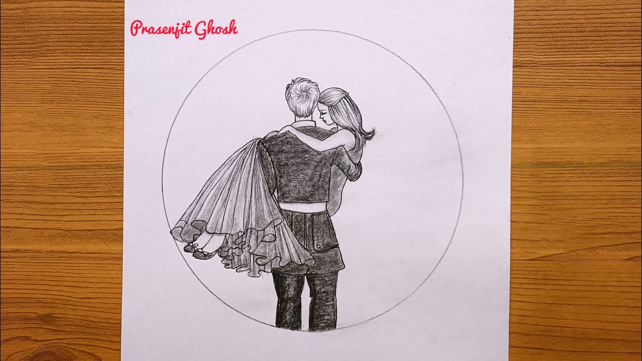 How To Draw Valentines Day Romantic Couple Drawing // Pencil Sketching in  2023
