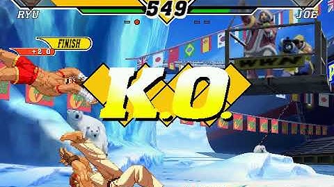 Capcom Vs SNK 2 Millionaire Fighting 2001 (Dreamcast) Ryu Vs Joe Higashi