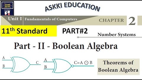 💥11th Computer Science | Chapter 2 - Number Systems : Part II Boolean Algebra English Medium Part#2