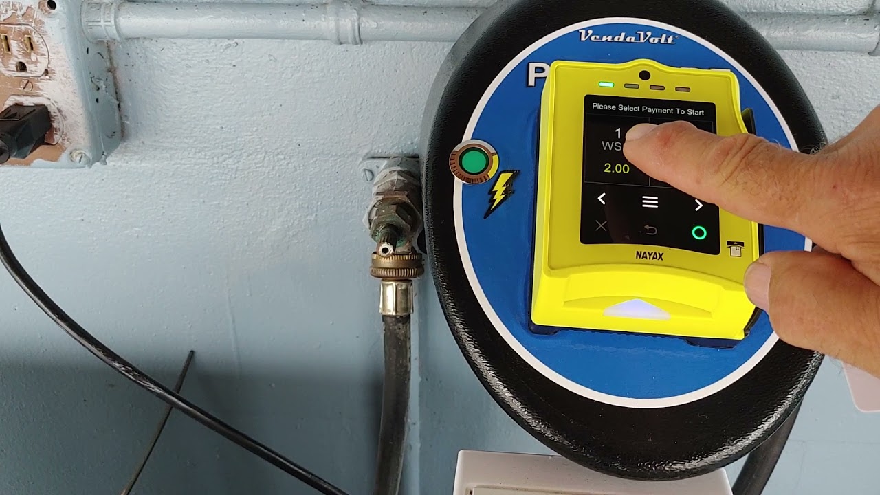 Nayax Powered VendaVolt Dual Payment Station For Coin & Cashless Laundry Washers And Dryers.