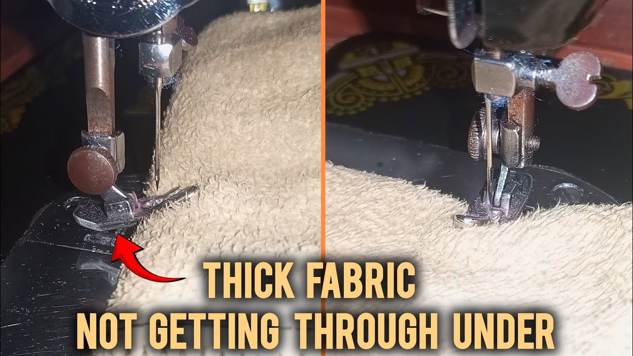 Толстая ткань не попадает в прижимную лапку