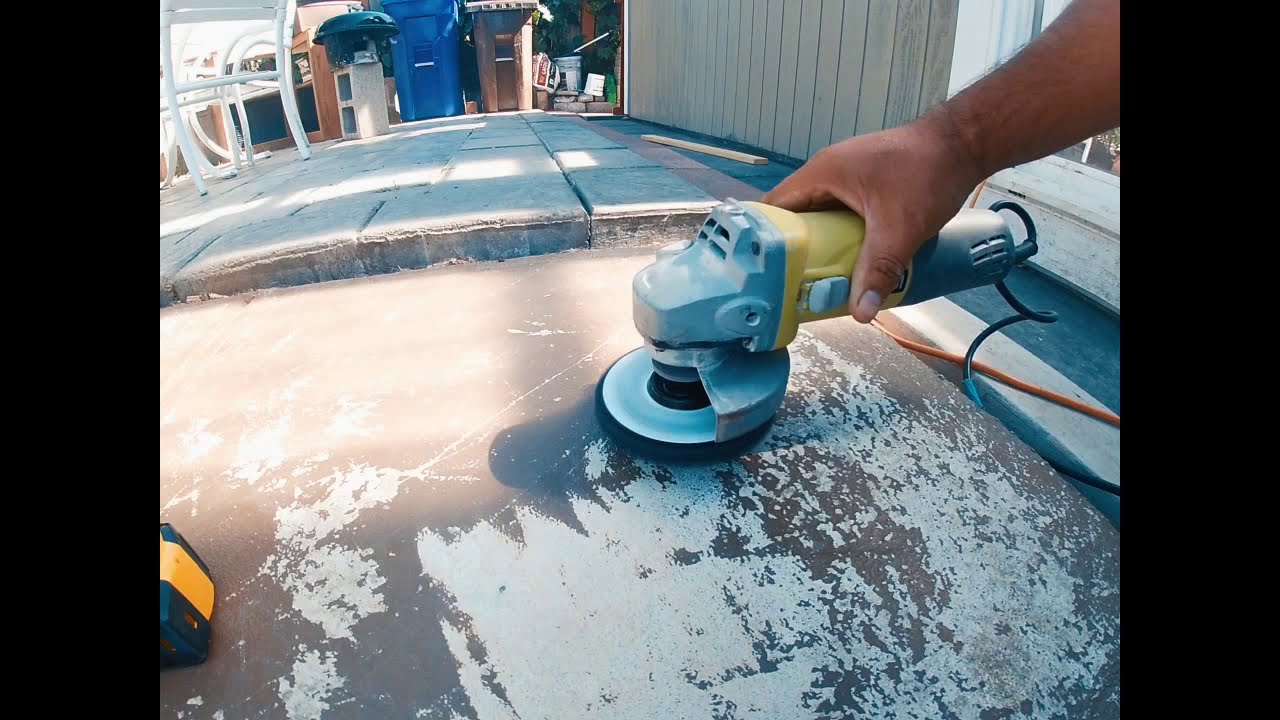 Removing Paint From Concrete With Grinder! - YouTube