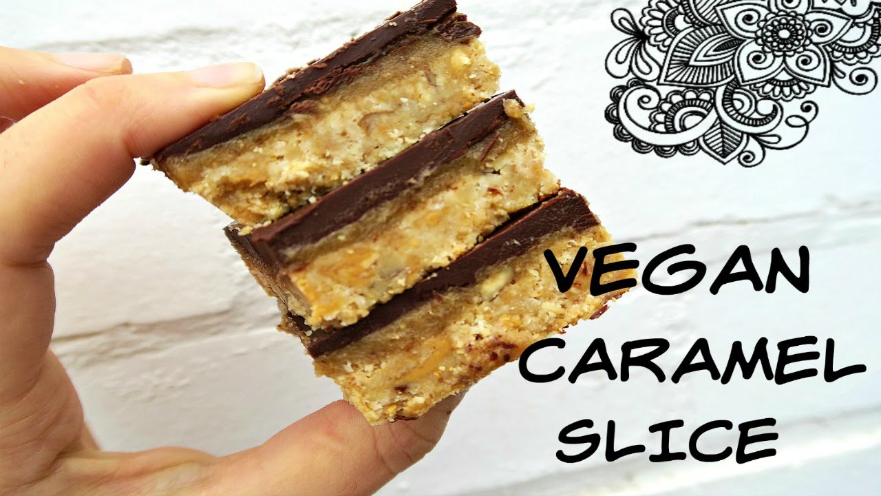 Easy VEGAN Caramel Slice // The Natural Cause