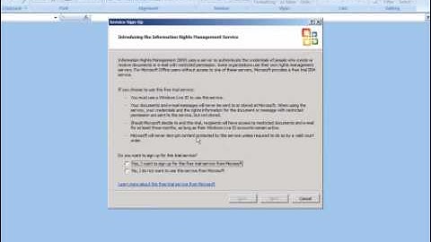 Active Directory RMS Windows Live ID Trial Service Demo
