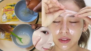 CARA MEMUTIHKAN WAJAH CEPAT DENGAN MASKER ALAMI | MASKER PUTIH TELUR + DANCOW | HASIL PERMANEN