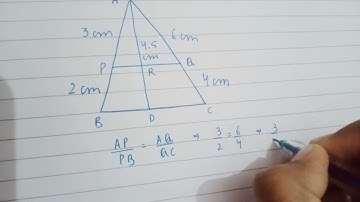 In the given figure, AP=3cm, AR=4.5cm, AQ=6cm and AB=5cm and AC=10cm, then find AD