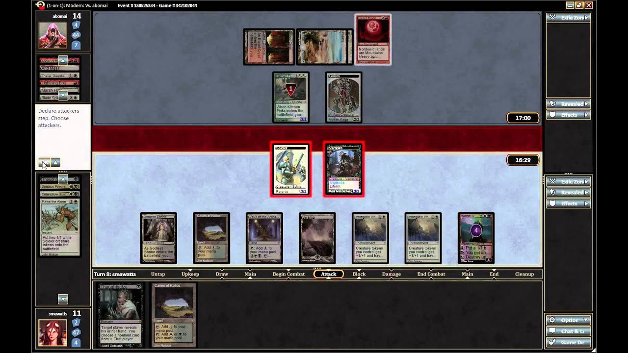 Modern Black White Tokens vs Boros Angel