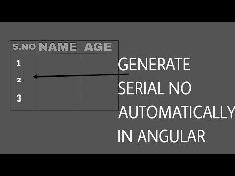 Automatic S.No In Table In Angular
