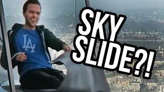 SKY SLIDE DOWNTOWN LOS ANGELES?! (Lunchy Break)