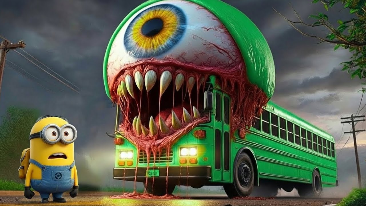 Monster bus vs MINIONS 😱 The Horrifying Battle! | The Rise of the Grinch | Funny Minions Animation