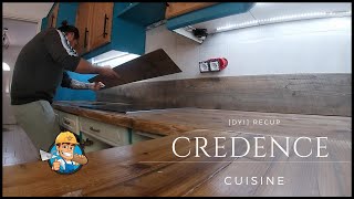 MAKE A KITCHEN SPLASHBACK WITH RECYCLED MATERIALS!! (PARQUET BOARD) 👷🏻‍♂️