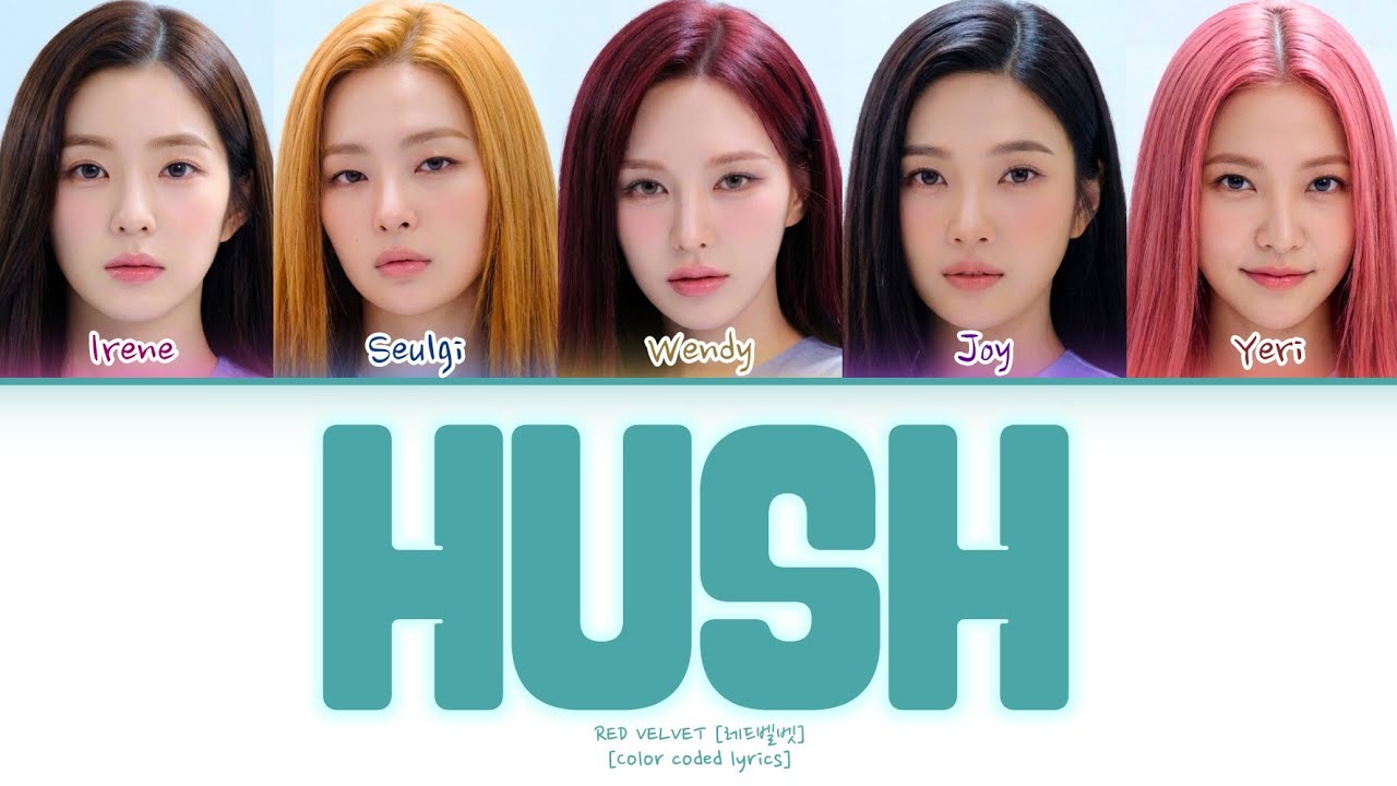 IVE members' imagined AI cover of Red Velvet's 'HUSH' with color-coded lyrics