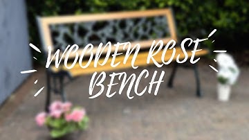 Azuma Outdoor Wooden Rose Cast Iron Garden Bench