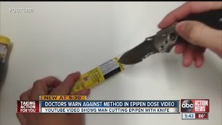 Doctors warn against method in Epipen dose video