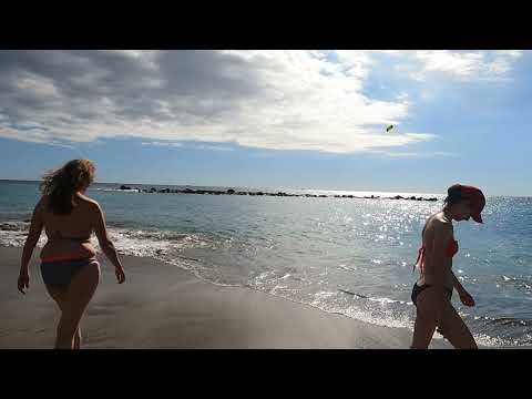 NEW WALK On the Duque Beach. Costa Adeje. Travel blog from Spain 4K