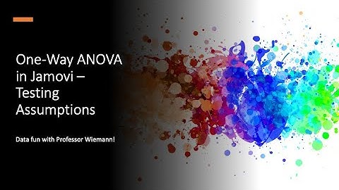 One-Way ANOVA in Jamovi – Testing Assumptions