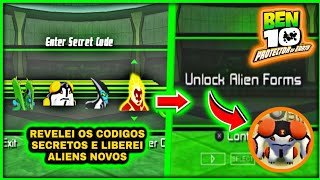 MOSTRANDO TODOS OS CÓDIGOS SECRETOS DE BEN 10 PROTECTOR OF EARTH(LIBERE NOVO ALIENS) screenshot 4