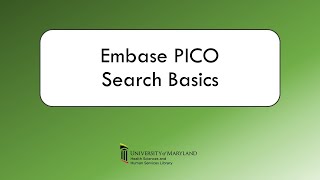 Embase PICO Search Basics screenshot 1