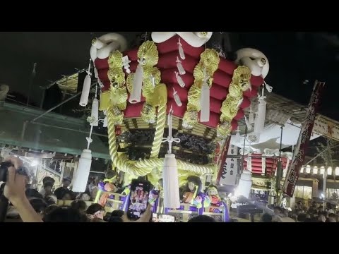 出島濱ふとん太鼓　3⛩️ 船待神社　TVで見ると迫力あります　秋季例大祭　2024　阪堺電車　阪堺線　御陵前駅