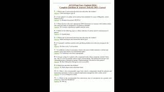 ACLS Final Test  Updated 2024  Complete Questions  Answers Solved 100 Correct