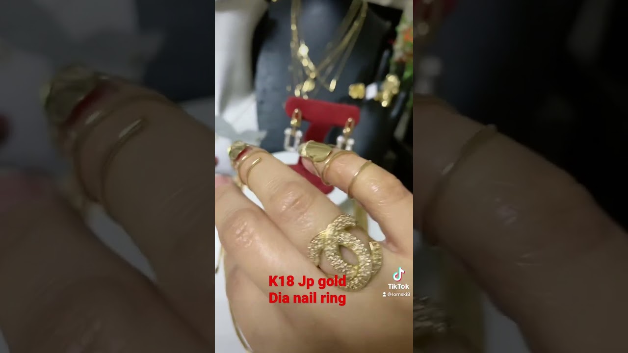 K18 Jpan gold Dia Nail Ring❣️