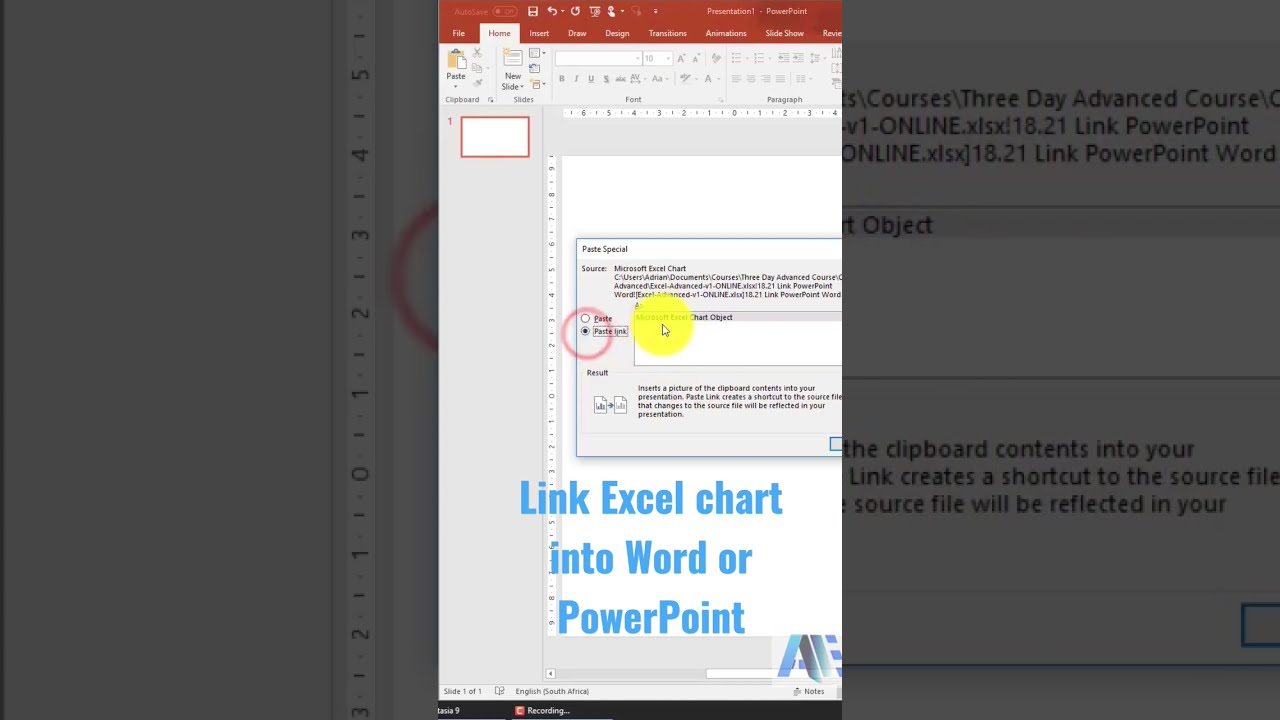 Link Chart Into PowerPoint Word For Auto Updates YouTube Link Chart Into PowerPoint Word For Auto Updates YouTube