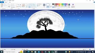How to Draw in Ms paint | drawing in paint  in computer | paint in computer | Green scenery drawing