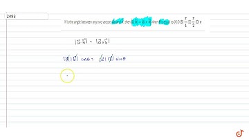 If is the angle between any two vectors ` veca a` and ` vec b` , then `| veca . vecb |=| veca xx...