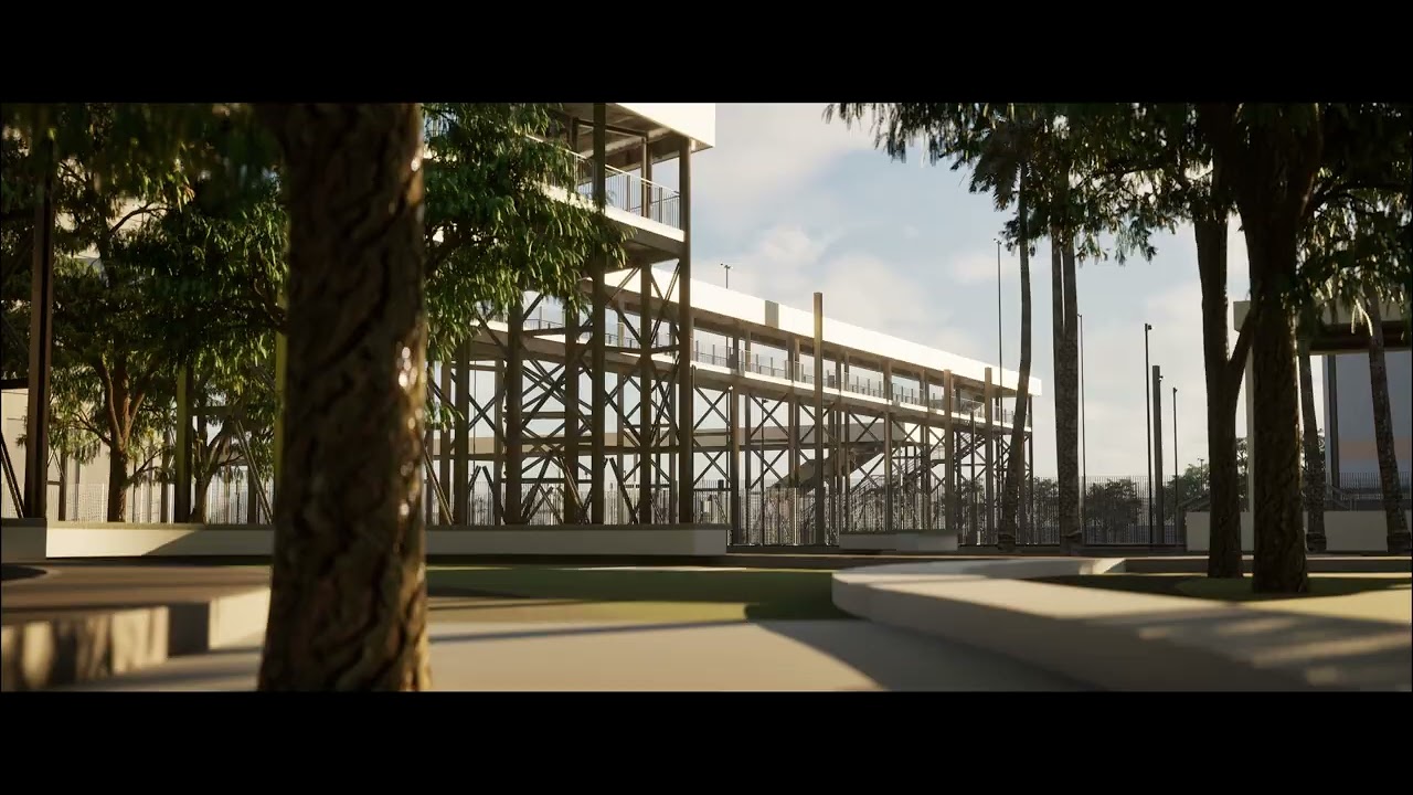 Revit + Unreal  Engine 5.4 - Patio ferroviário 4K