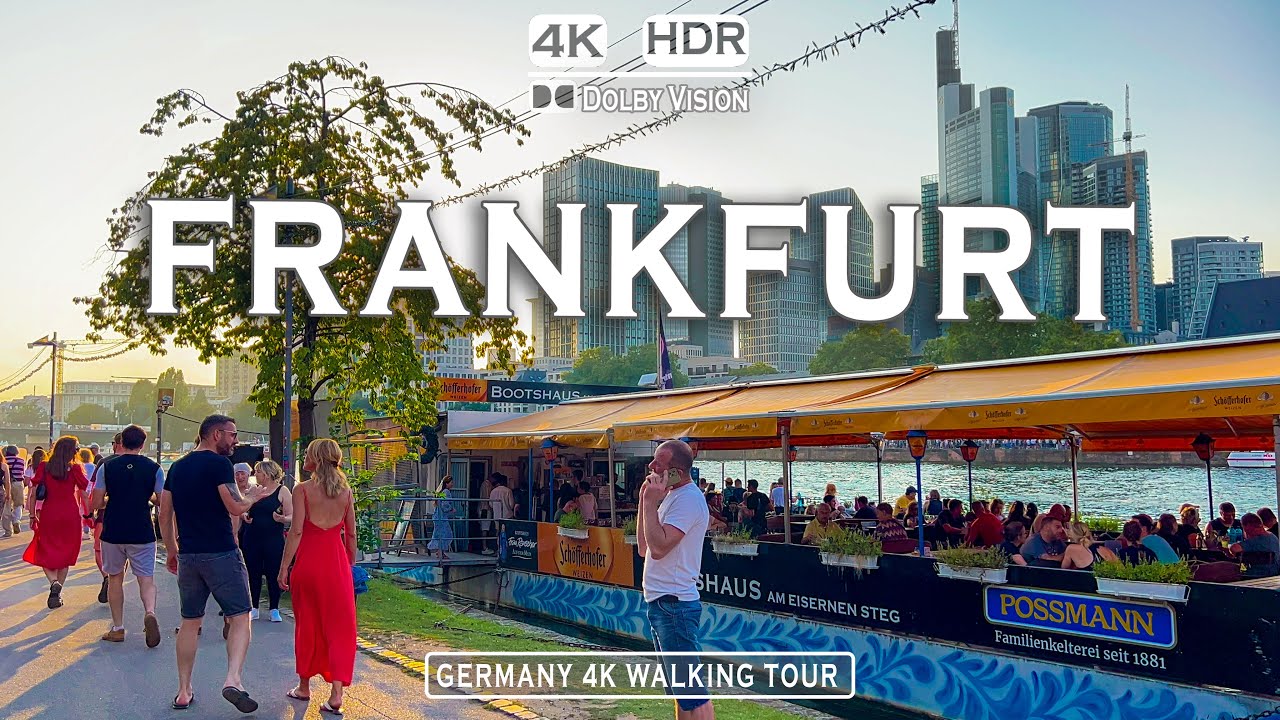 Frankfurt, Germany 4K Walking Tour | The New York of Europe in a Hot Summer Day