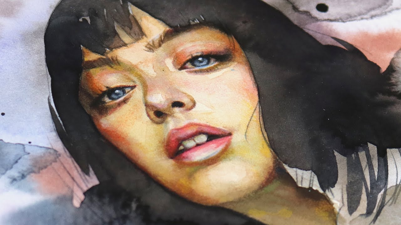 watercolor paintings of faces