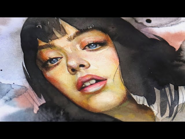 HOW TO PAINT A REALISTIC PORTRAIT WITH WATERCOLORS AND COLOR PENCILS!