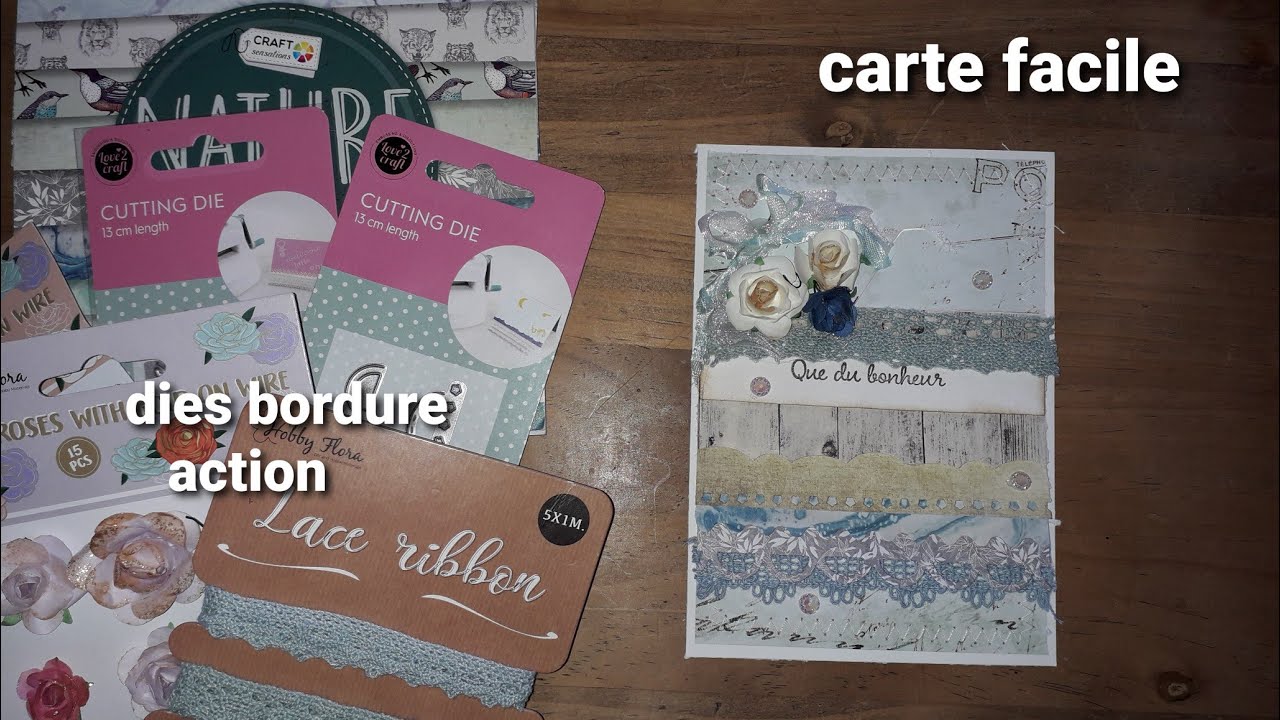 Tuto carte facile/dies bordure action/ jouons avec les étages. YouTube