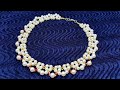 Pearl collar/Pearl necklace/Beaded necklace/Колье из бусин/Колье из жемчуга