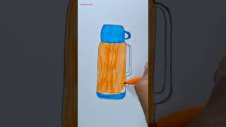 Easy Colour Thermos Flask Drawing |pencil sketch tutorial 🎨✍️#art #drawing #tending #sketch