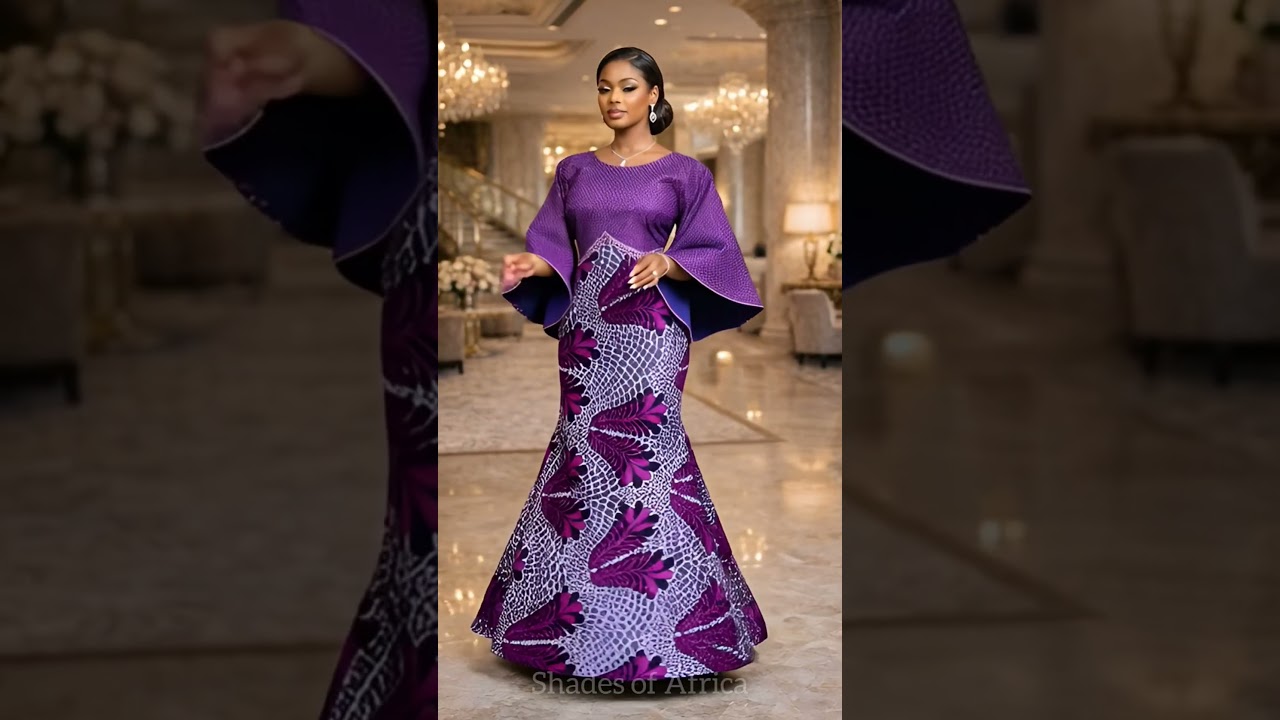 Luxury Purple Ankara Gown | Elegant Owambe Style for Classy Women 