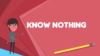 What is Know Nothing? Explain Know Nothing, Define Know Nothing, Meaning of Know Nothing Resimi