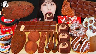 ASMR MUKBANG| Chocolate Desserts, Choco Ice cream, Edible Spoon, Mochi, Maltesers, Eating