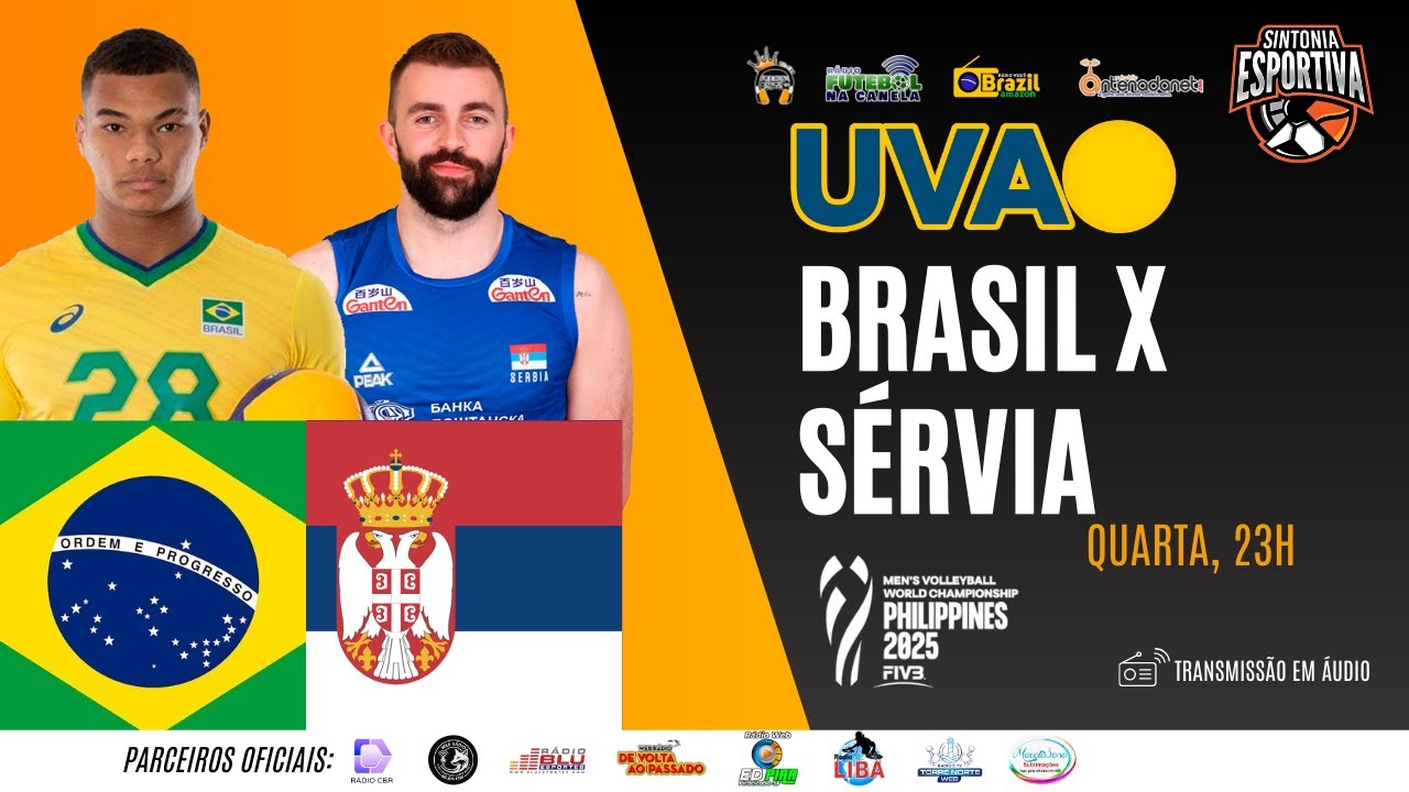 BRASIL x SÉRVIA - MUNDIAL DE VÔLEI MASCULINO 2025 - 3ª Rodada - AO VIVO ...