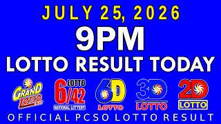 9pm Lotto Result Today July 25 2026 PCSO