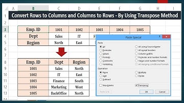 Copy from Row and Paste to Column in Excel 2013|2016