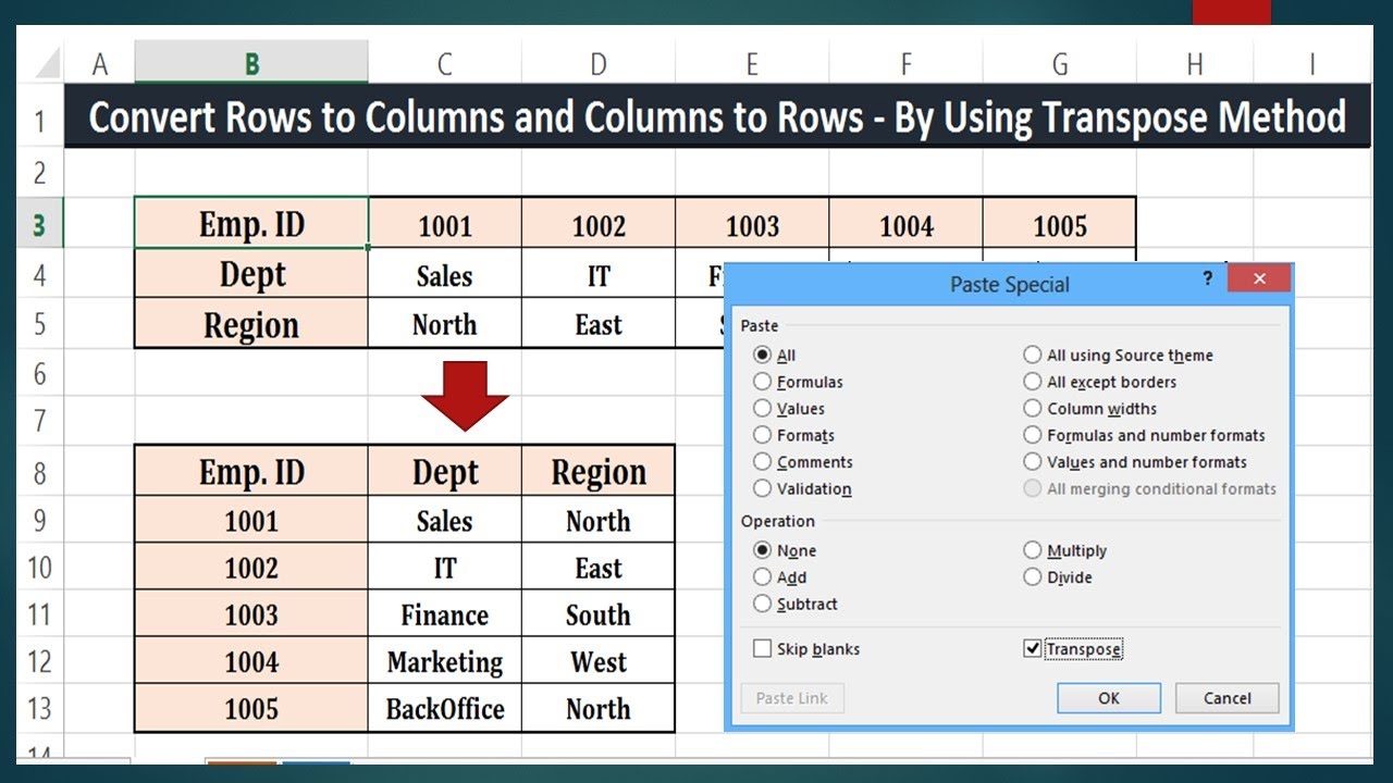 convert text to rows in excel