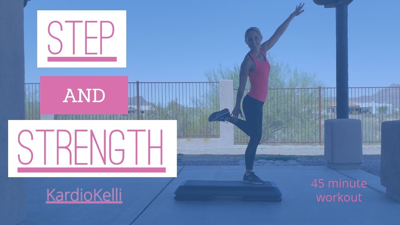 step & strength workoutstep aerobics cardio and free weight toning