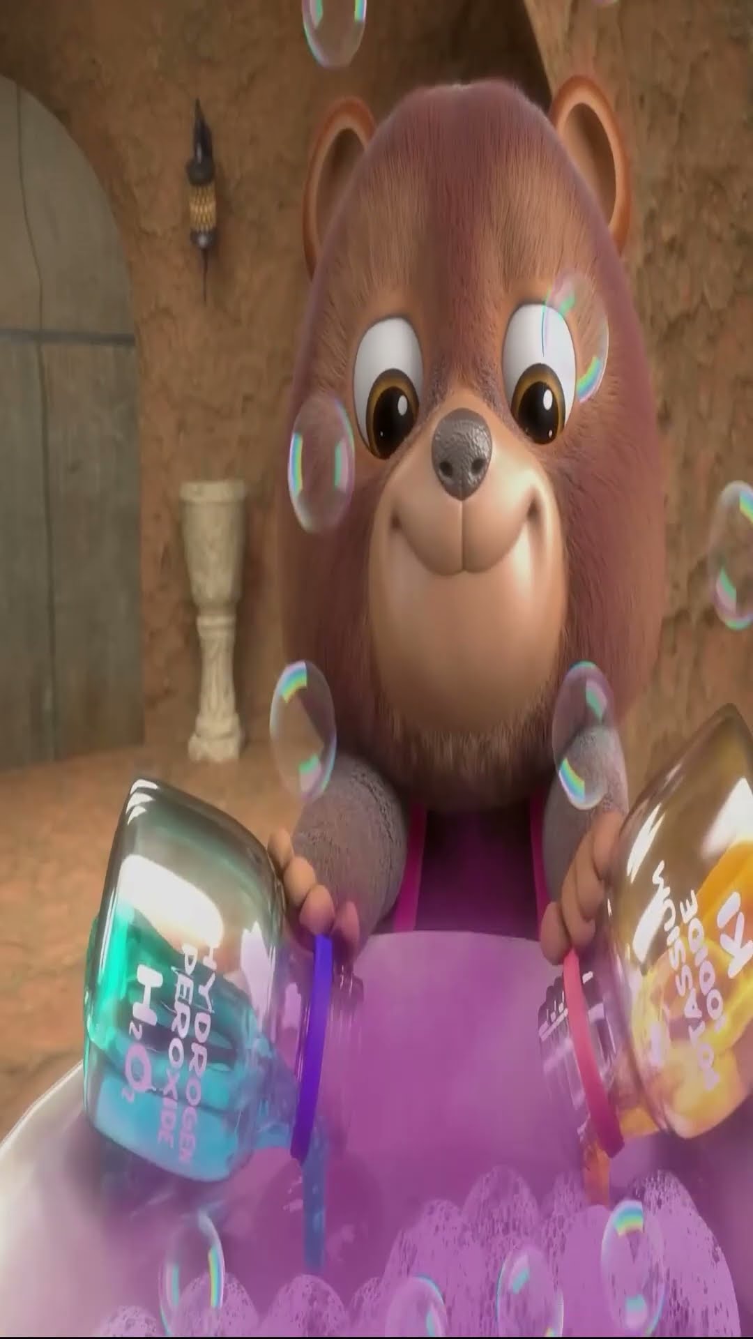 Bear bath! Fun animal cartoon