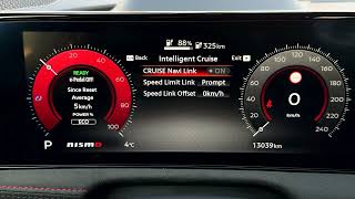 Wie stelle ich den Geschwindigkeitsbegrenzungs-Offset im Nissan Ariya Nismo ein?