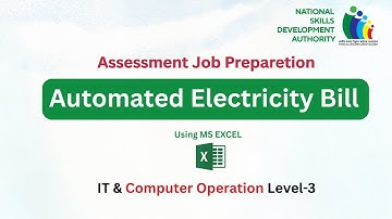 Excel Electricity Bill for IT Support & Computer Operation Level-3 | NSDA BTEB Assessment Tool