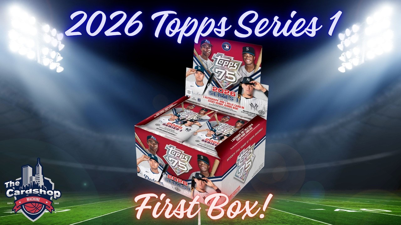 Набор бейсбольных карточек Topps Series 1 2026 года — коробка 1 из 2.