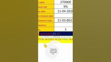 Tutorial for ACCRINTM function in MS Excel | Ms excel tutorials in Hindi